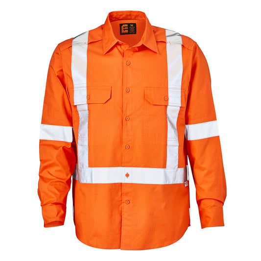 Rsea - Eleven Workwear AEROCOOL Hi-Vis 'X' Taped L/S Shirt - E1376T