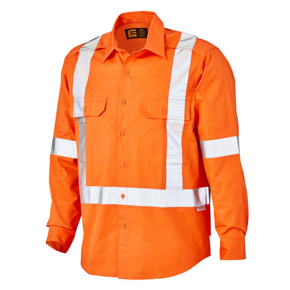 Rsea - Eleven Workwear AEROCOOL Hi-Vis 'X' Taped L/S Shirt - E1376T