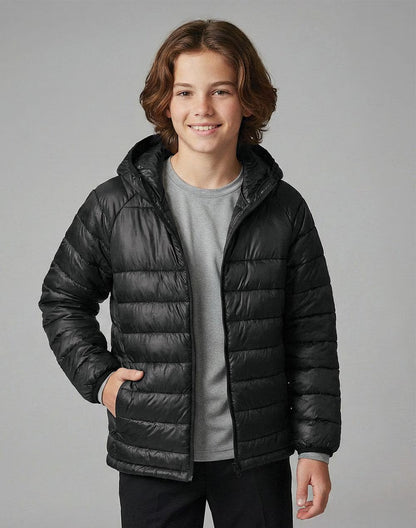 Winning Spirit - Kids Sustainable Lightweight Hooded Puffer Jacket - JK67K