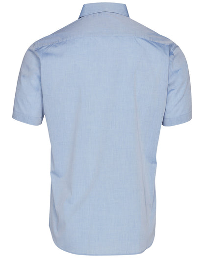 Winning Spirit -Men's Fine Chambray Short Sleeve Shirt -M7011
