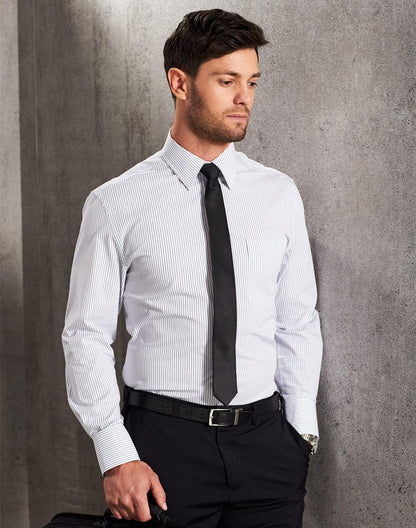 Winning Spirit-Men's Ticking Stripe Long Sleeve Shirt-M7200L