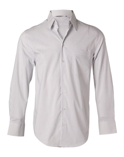 Winning Spirit-Men's Ticking Stripe Long Sleeve Shirt-M7200L