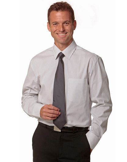 Winning Spirit-Men's Ticking Stripe Long Sleeve Shirt-M7200L
