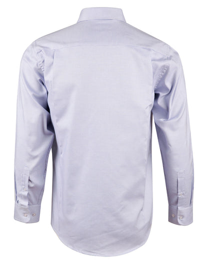 Winning Spirit-Men's Dot Contrast Long Sleeve Shirt-M7922