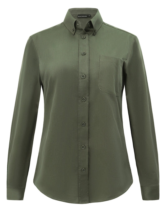Winning Spirit - Womens Smart Casual Cotton Blend L/S Shirt - M8009L