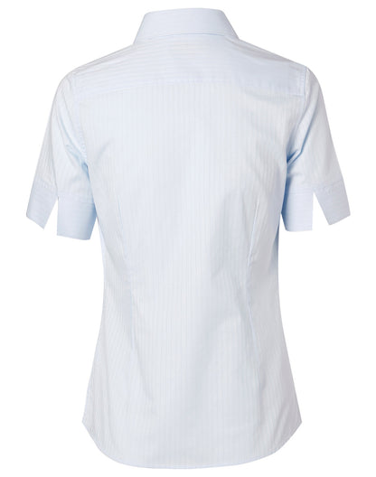 Winning Spirit-Women's Self Stripe Short Sleeve Shirt -M8100S