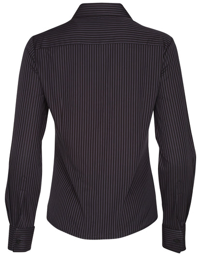 Winning Spirit -Women's Dobby Stripe Long Sleeve Shirt-M8132