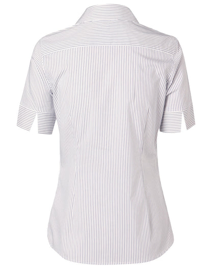 Winning Spirit -Women's Ticking Stripe Short Sleeve Shirt- M8200S