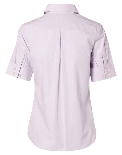 Winning Spirit-Women's Mini Check Short Sleeve Shirt-M8360S