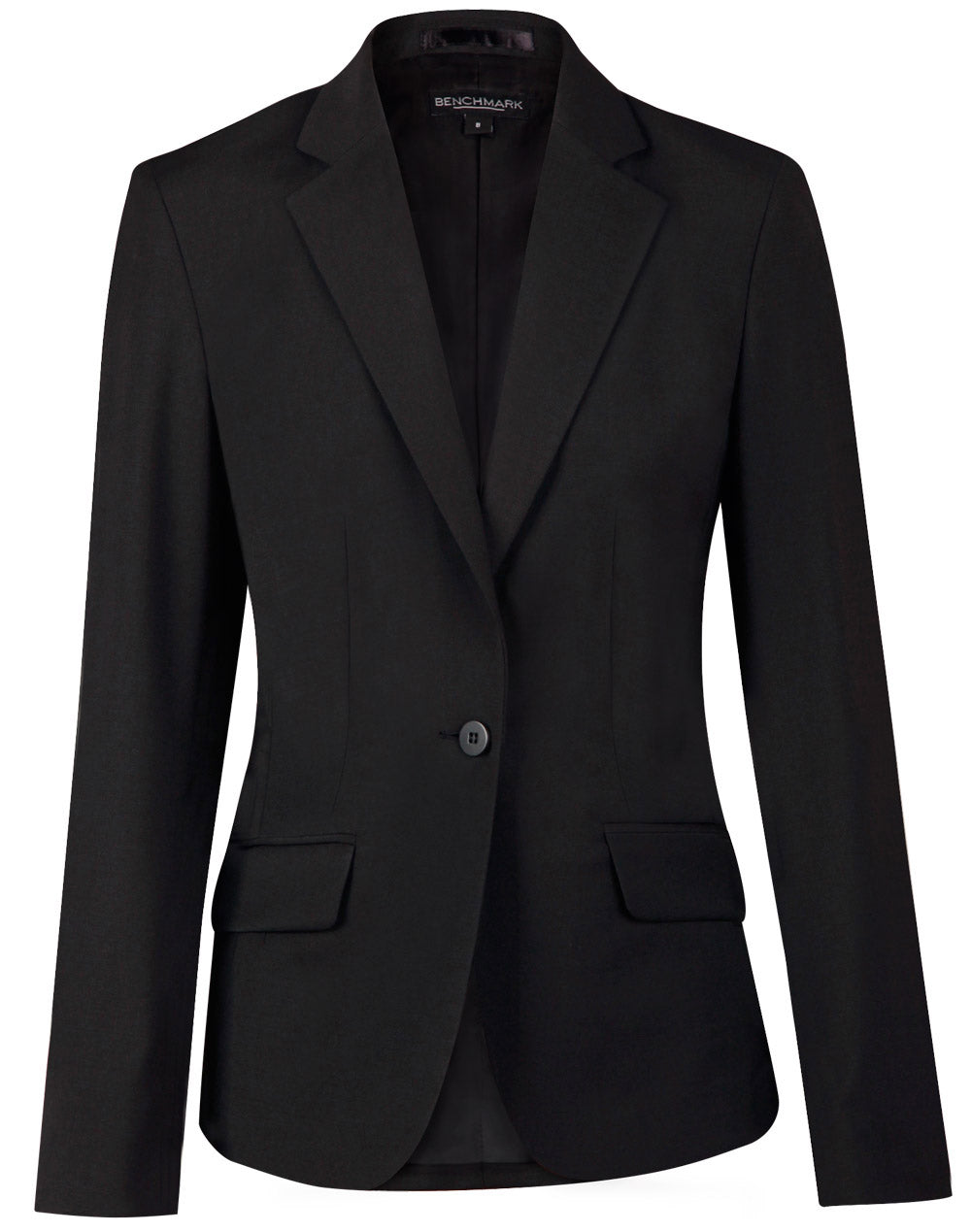 Winning Spirit - M9201 Ladies’ Wool Blend Stretch One Button Cropped Jacket