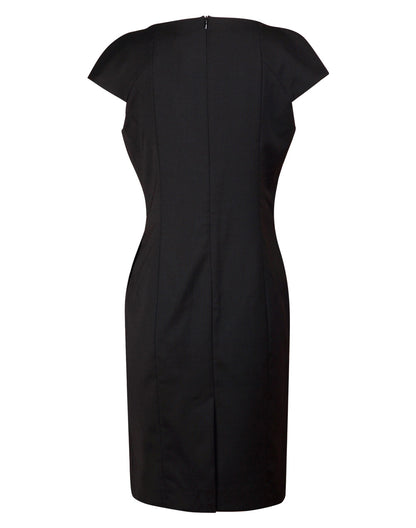 Winning Spirit-Ladies’ Wool Blend Stretch Cap Sleeve Dress-M9281