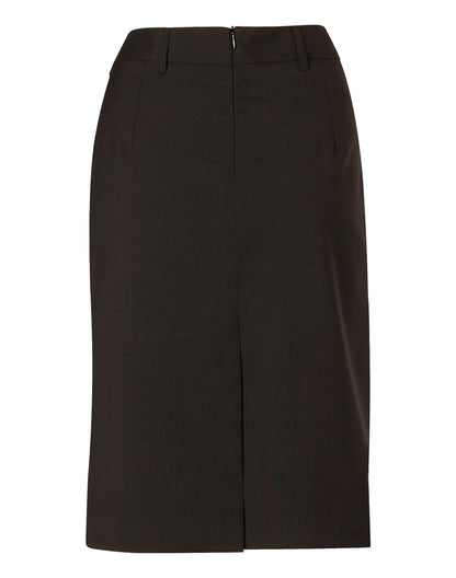 Winning Spirit-Women's Wool Stretch Mid Length Lined Pencil Skirt-M9470