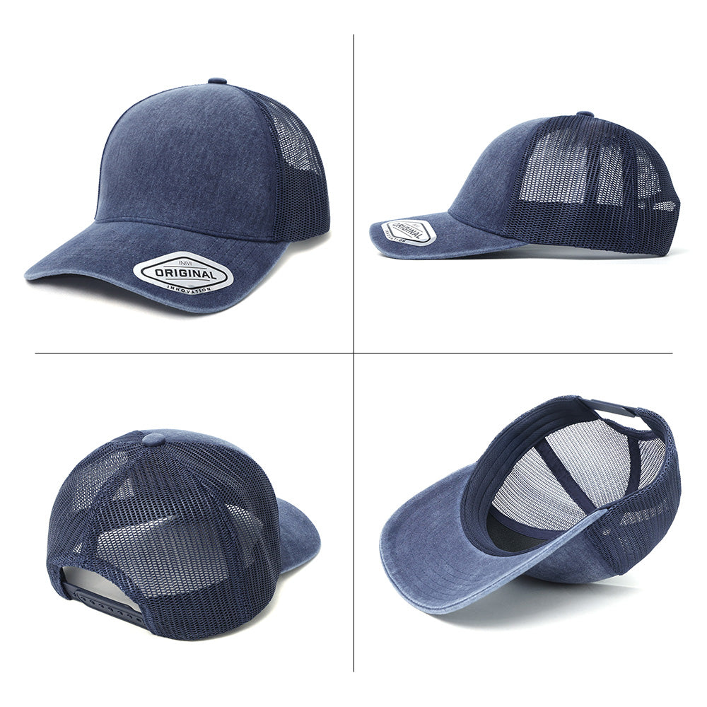 Grace Collection - Seamless Front Washed Mesh Cap - OG305