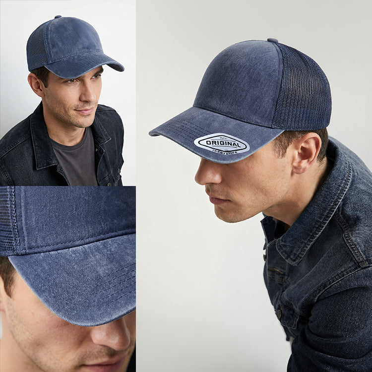 Grace Collection - Seamless Front Washed Mesh Cap - OG305