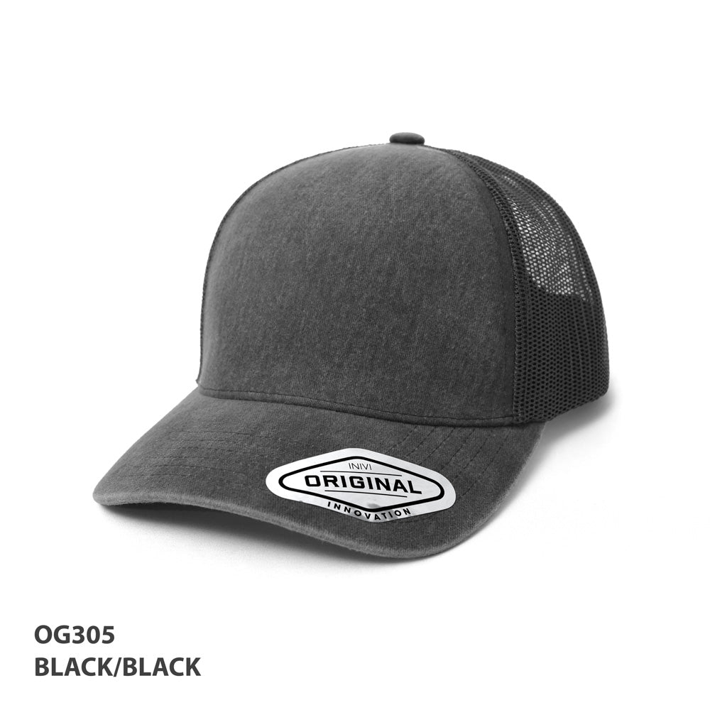 Grace Collection - Seamless Front Washed Mesh Cap - OG305