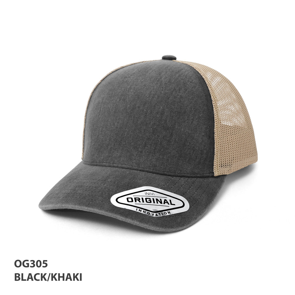 Grace Collection - Seamless Front Washed Mesh Cap - OG305