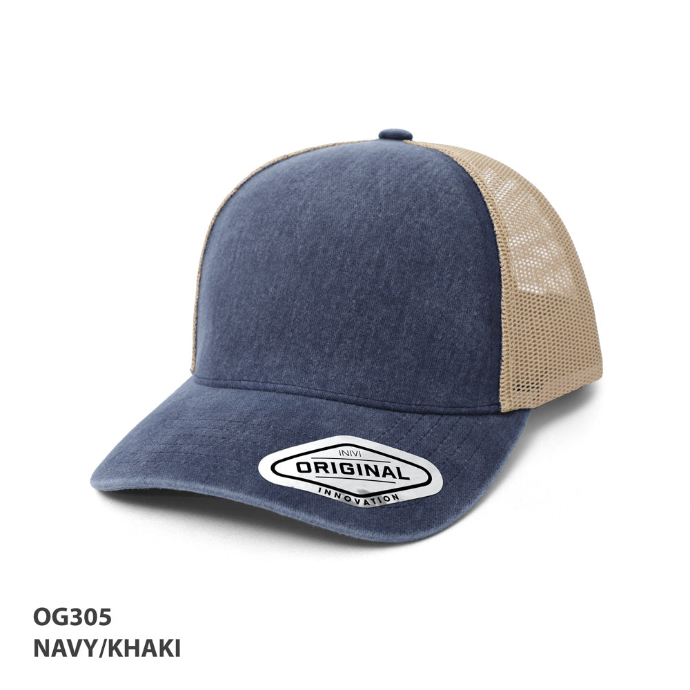Grace Collection - Seamless Front Washed Mesh Cap - OG305