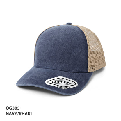 Grace Collection - Seamless Front Washed Mesh Cap - OG305