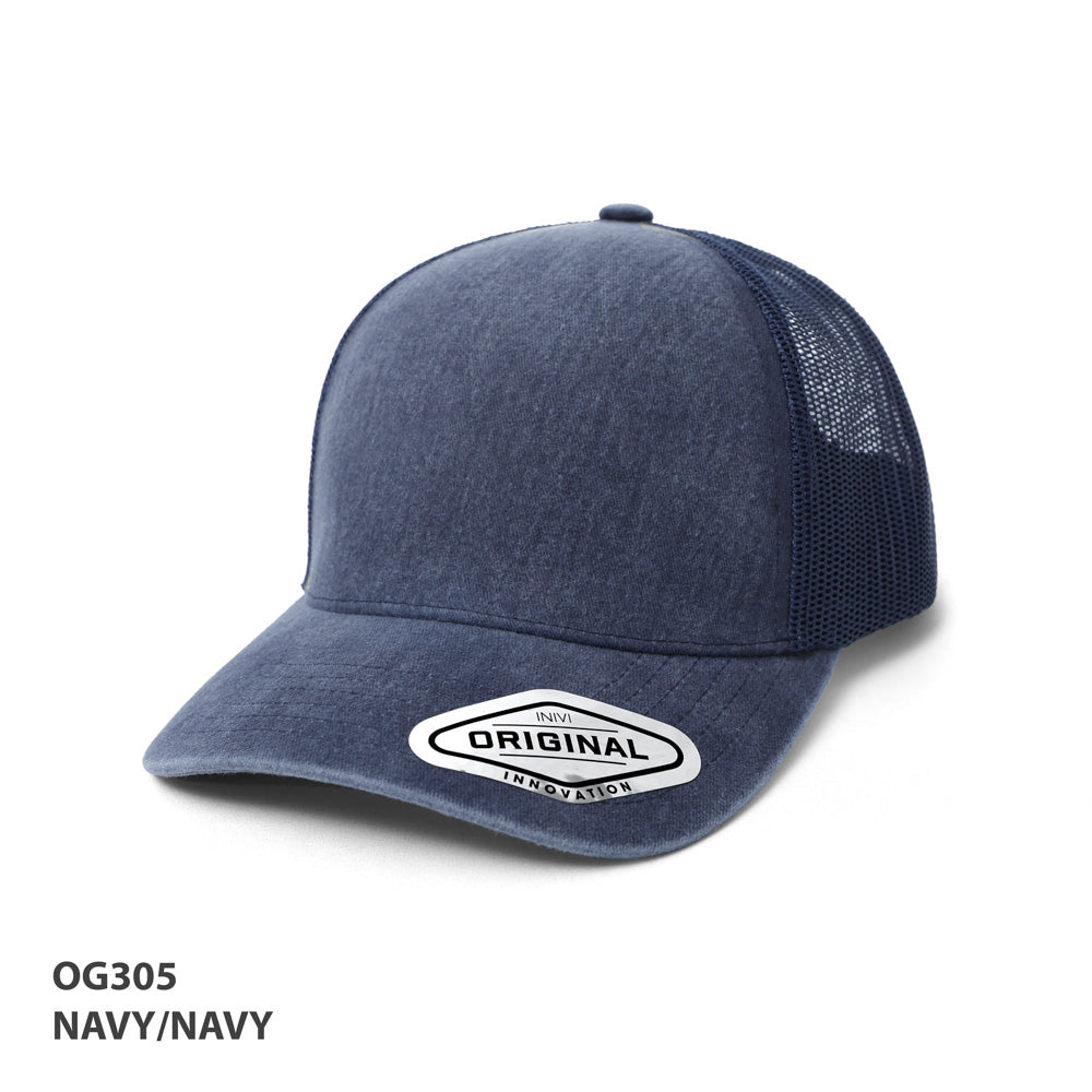 Grace Collection - Seamless Front Washed Mesh Cap - OG305