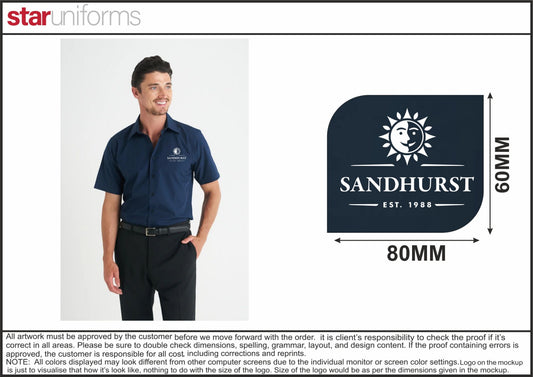 SANDHURST_Office Uniform with Logo Embroided_Identitee - Men’s Blake Short Sleeve Shirt - W91