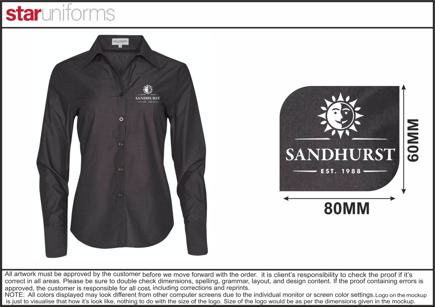 SANDHURST_Office Uniform with Logo Embroided_ Winning Spirit-Women's Nano ™ Tech Long Sleeve Shirt-M8002