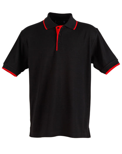 Winning Spirit -Men's Contrast Pique Short Sleeve Polo -PS08