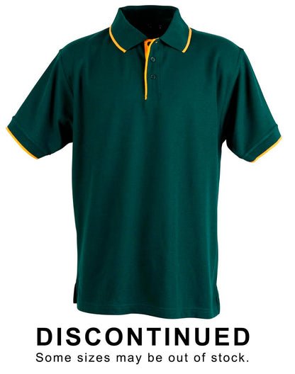 Winning Spirit -Men's Contrast Pique Short Sleeve Polo -PS08
