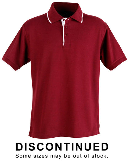 Winning Spirit -Men's Contrast Pique Short Sleeve Polo -PS08