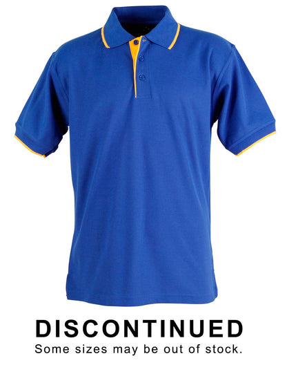 Winning Spirit -Men's Contrast Pique Short Sleeve Polo -PS08