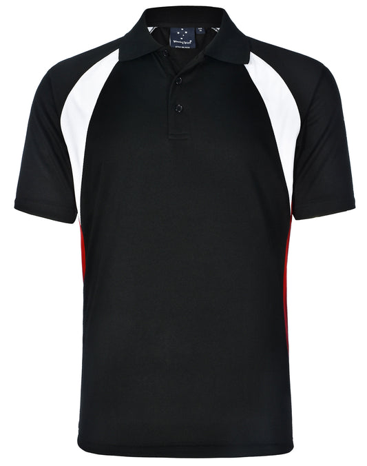 Winning Spirit-Men's CoolDry Tri-colour Contrast Short Sleeve Polo-PS28