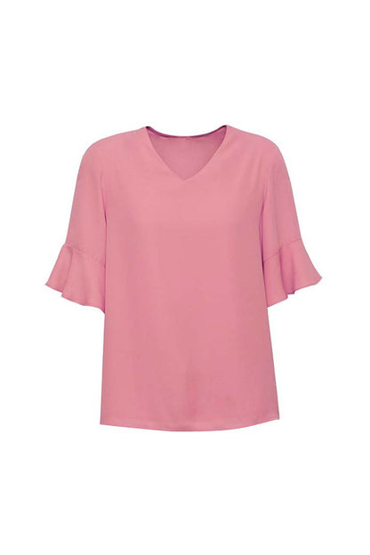 Biz Corporate Womens Aria Fluted Sleeve Blouse  RB966LS