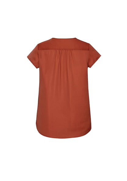 Biz Corporate Womens Kayla V-Neck Pleat Blouse RB967LS