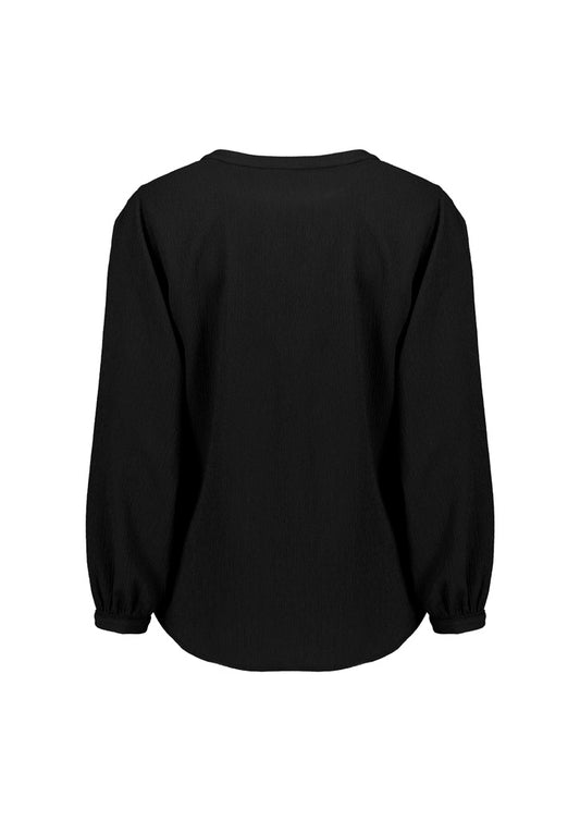 Biz Corporates - Womens Ruche Long Sleeve Blouse - RU568LL
