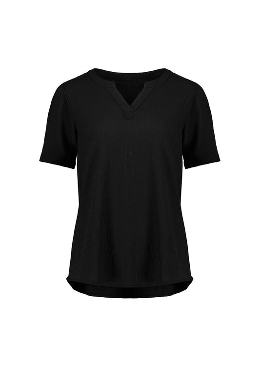Biz Corporates - Womens Ruche Short Sleeve Blouse - RU568LS
