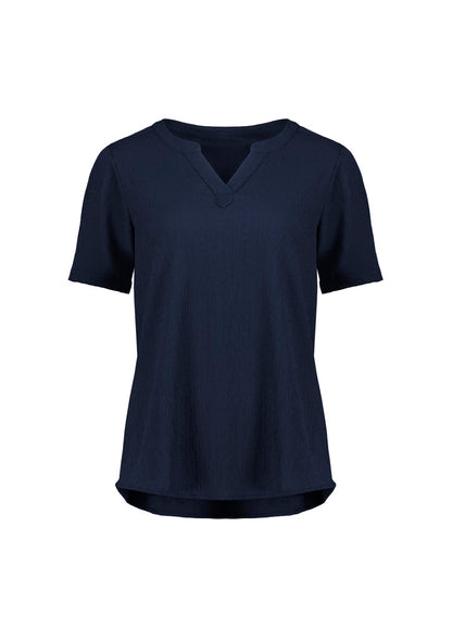 Biz Corporates - Womens Ruche Short Sleeve Blouse - RU568LS
