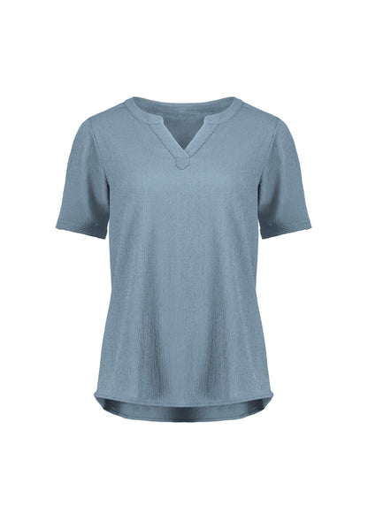 Biz Corporates - Womens Ruche Short Sleeve Blouse - RU568LS