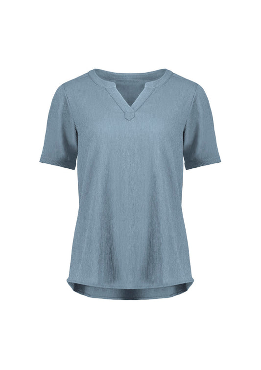 Biz Corporates - Womens Ruche Short Sleeve Blouse - RU568LS