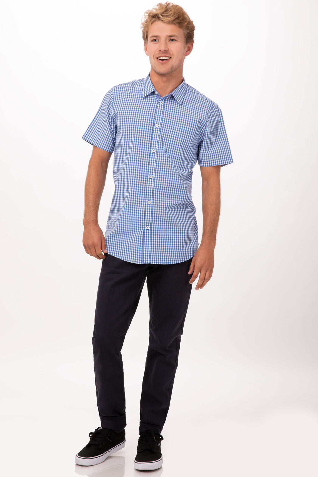 Chef Works - Modern Gingham Short Sleeve Dress Shirt - SHC02