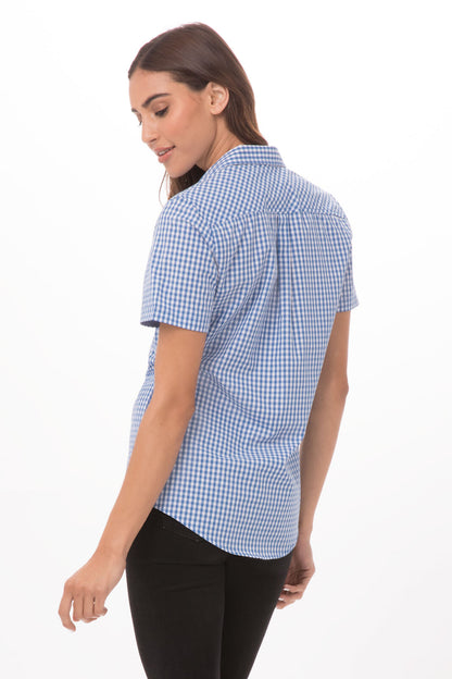 Chef Works - Women's Modern Gingham Short Sleeve Dress Shirt