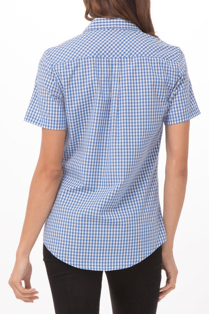 Chef Works - Women's Modern Gingham Short Sleeve Dress Shirt - SHC02W