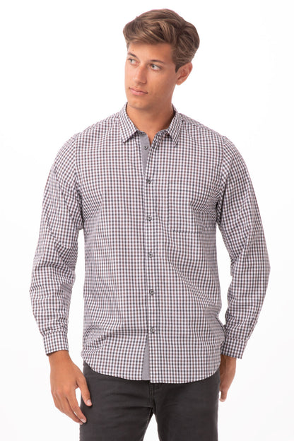 Chef Works - Modern Gingham Long Sleeve Dress Shirt