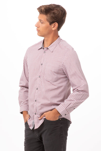 Chef Works - Modern Gingham Long Sleeve Dress Shirt