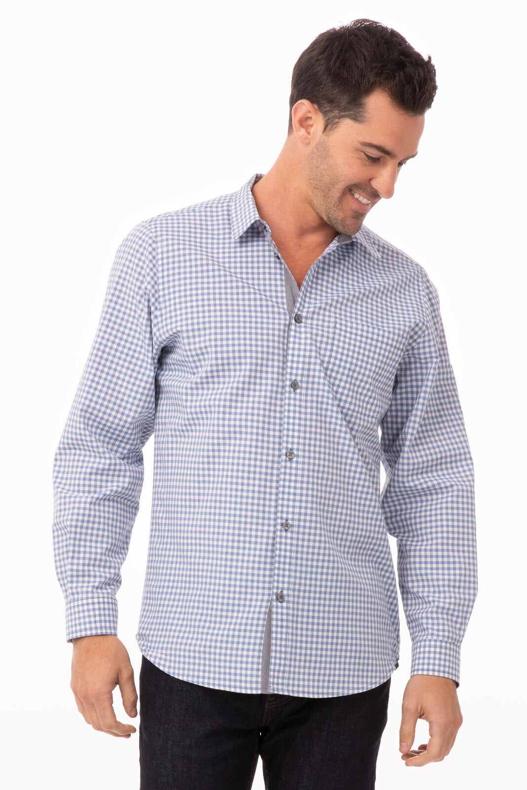 Chef Works - Modern Gingham Long Sleeve Dress Shirt