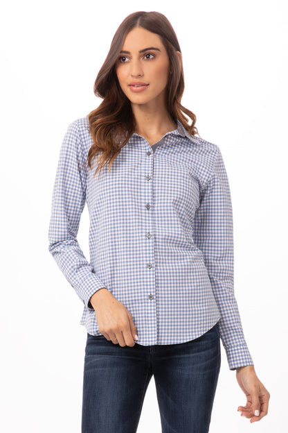 Chef Works - Women's Modern Gingham Long Sleeve Dress Shirt