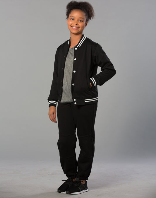 Winning Spirit- Kids' Traditional Fleece Trackpants with Zip,Cuffs and knee padding (TP01K)