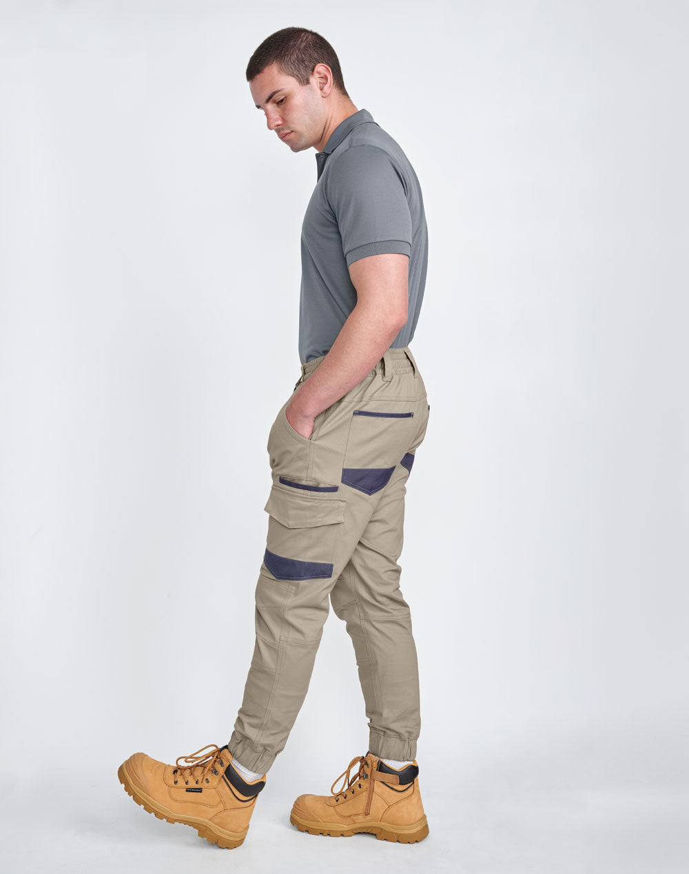Winning Spirit - Unisex Cotton Stretch Drill Cuffed Work Pants - WP28