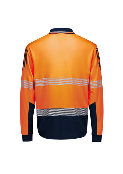 Syzmik - Mens Hi Vis Flux Segmented Tape Long Sleeve Polo - ZH550