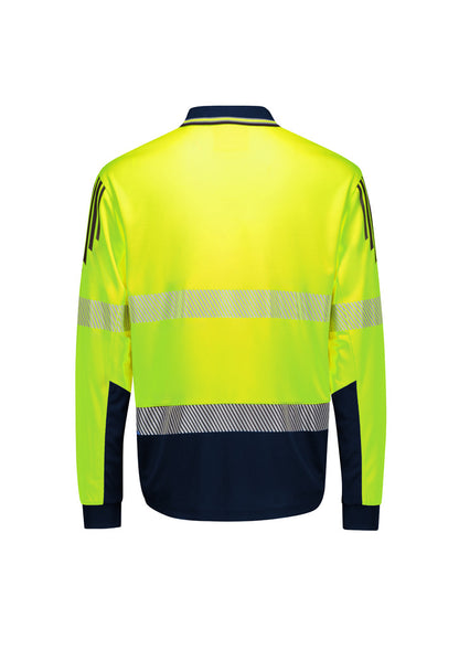 Syzmik - Mens Hi Vis Flux Segmented Tape Long Sleeve Polo - ZH550