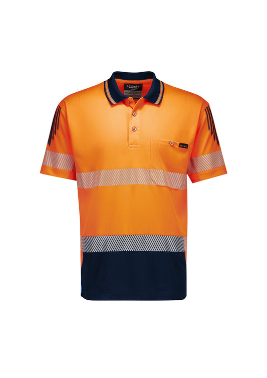 Syzmik - Mens Hi Vis Flux Segmented Tape Short Sleeve Polo - ZH555