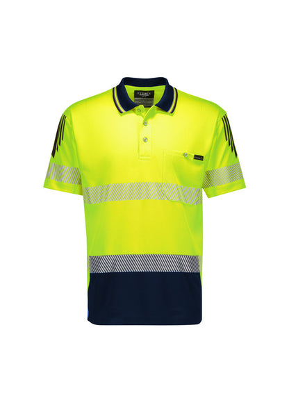 Syzmik - Mens Hi Vis Flux Segmented Tape Short Sleeve Polo - ZH555